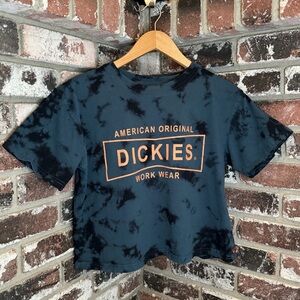 Women’s Dickies American Original Workwear Navy and Peach Tie-Dye Crop Top Tee